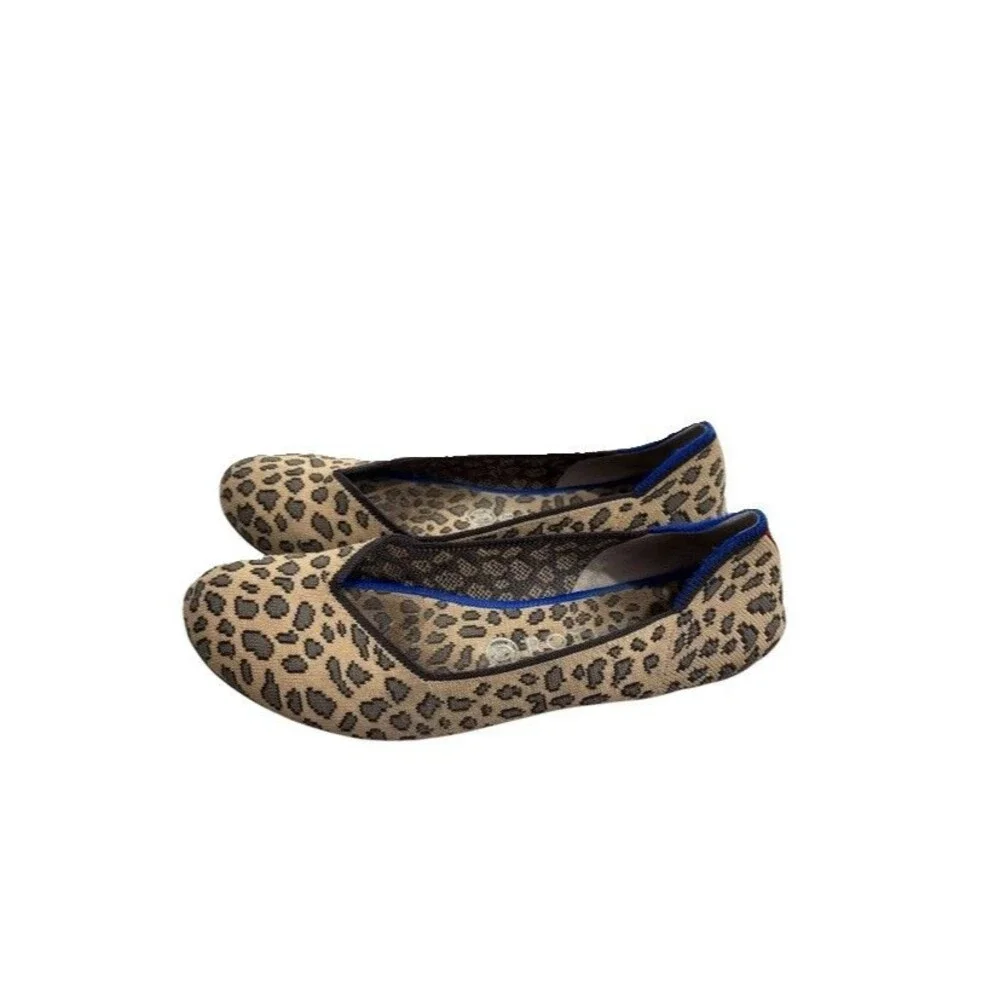 ROTHY’S The Flat Leopard Print Round Toe Slip-On Ballet Flats 9